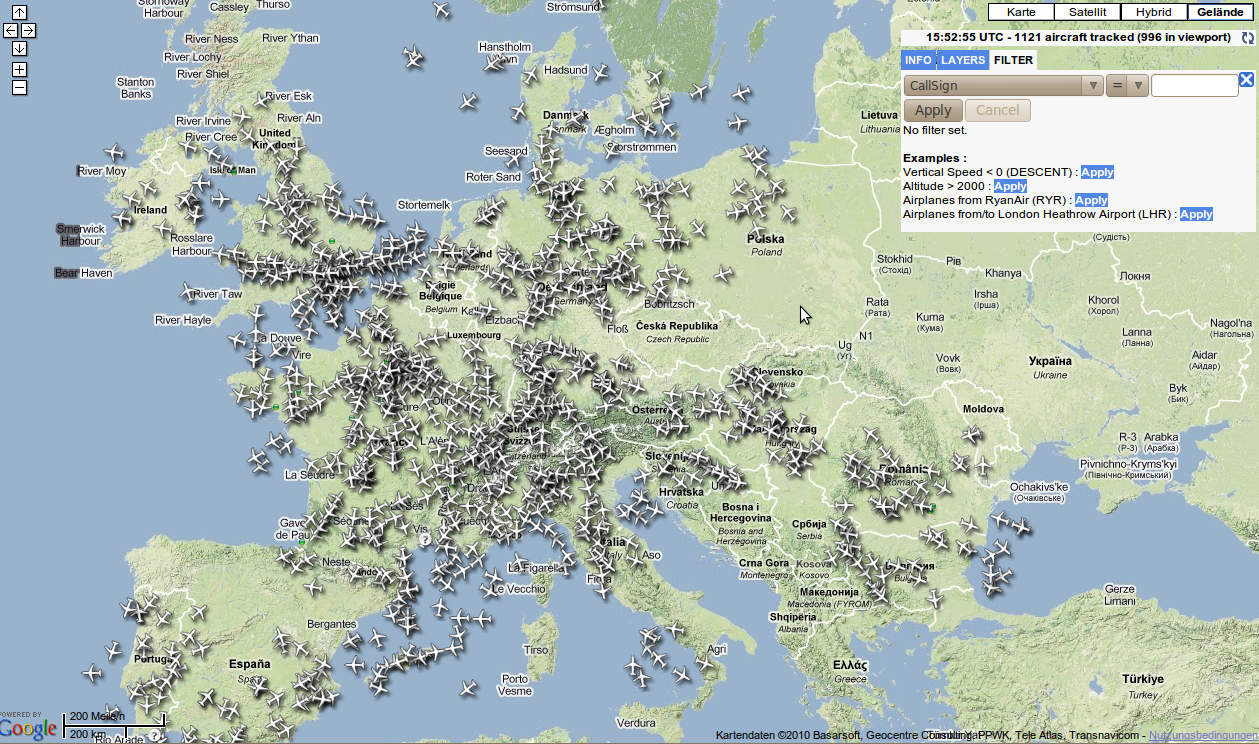 Карта полетов самолетов онлайн в реальном времени