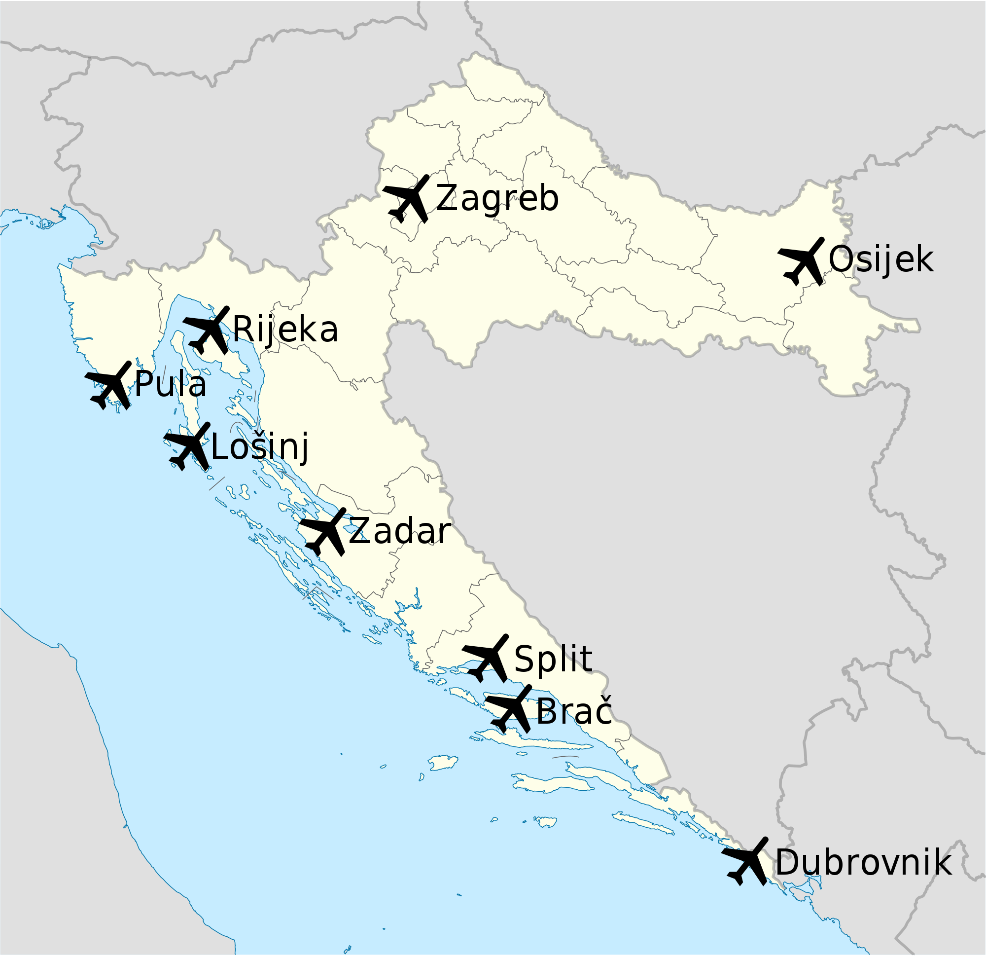 Международные аэропорты испании на карте: в каких городах, список