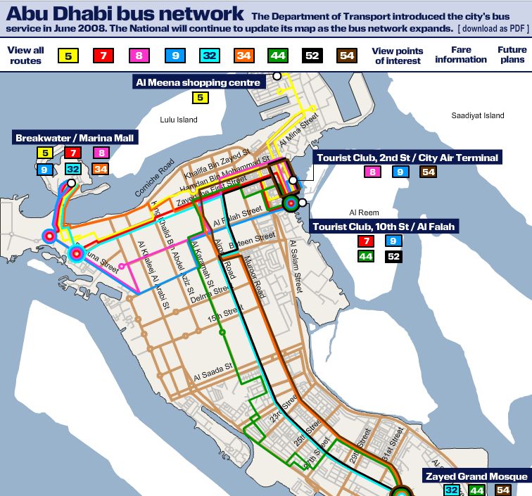 Карта автобусов абу даби
