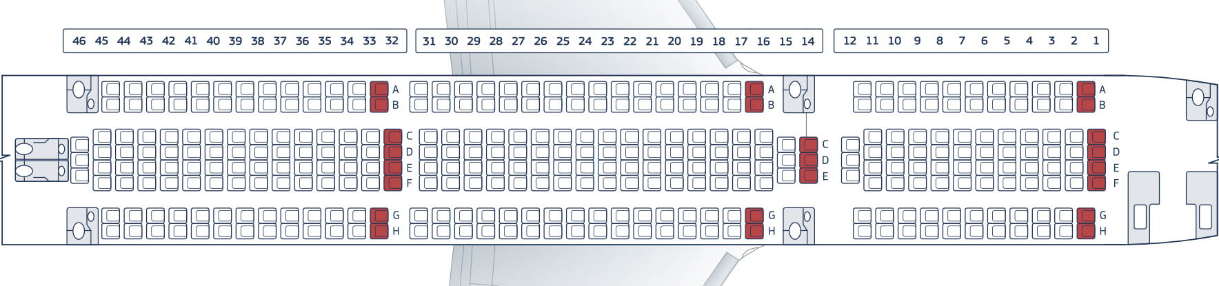 ✈ самолет боинг 767-200er: нумерация мест в салоне, схема посадочных мест, лучшие места