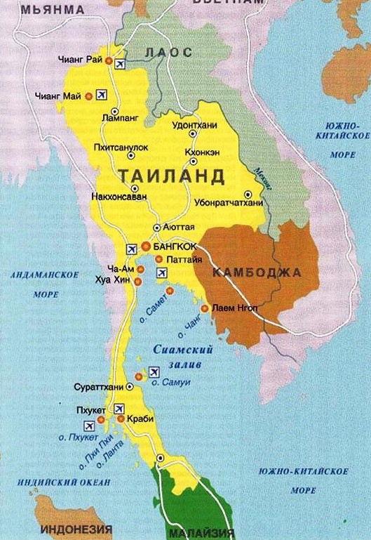 Города таиланда: регионы, области, города и курорты таиланда