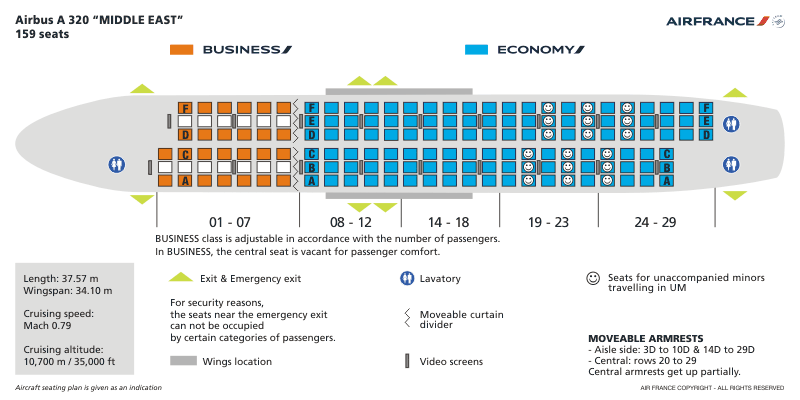 Схема airbus a320 схема салона уральские авиалинии