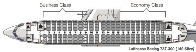 Боинг 737 400 схема салона