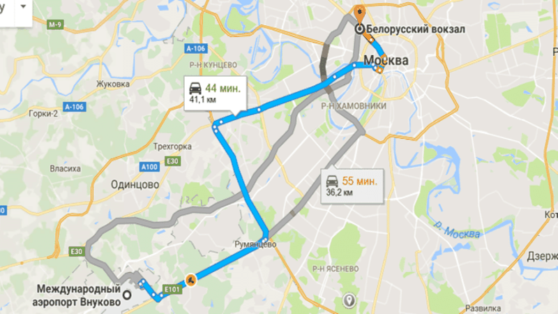 Как добраться с ярославского вокзала до аэропорта внуково