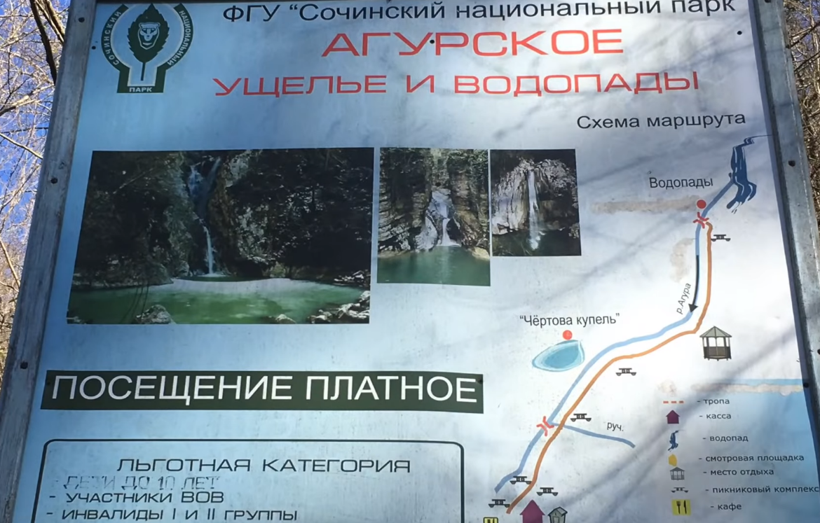 Агурские водопады, сочи: что посмотреть, как добраться, маршруты