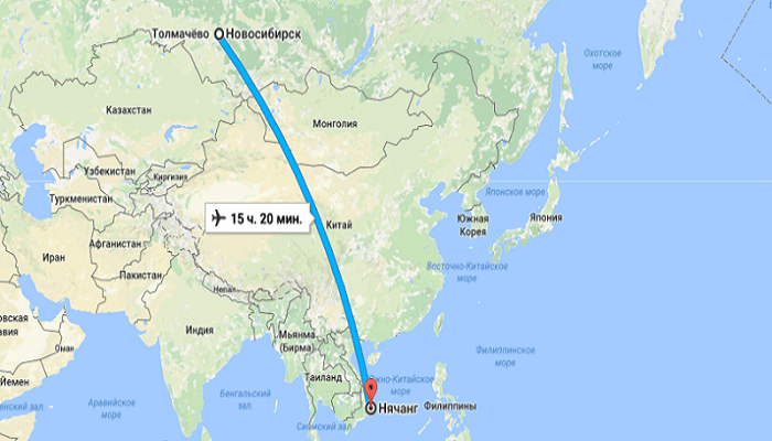 Сколько лететь до Вьетнама из Новосибирска