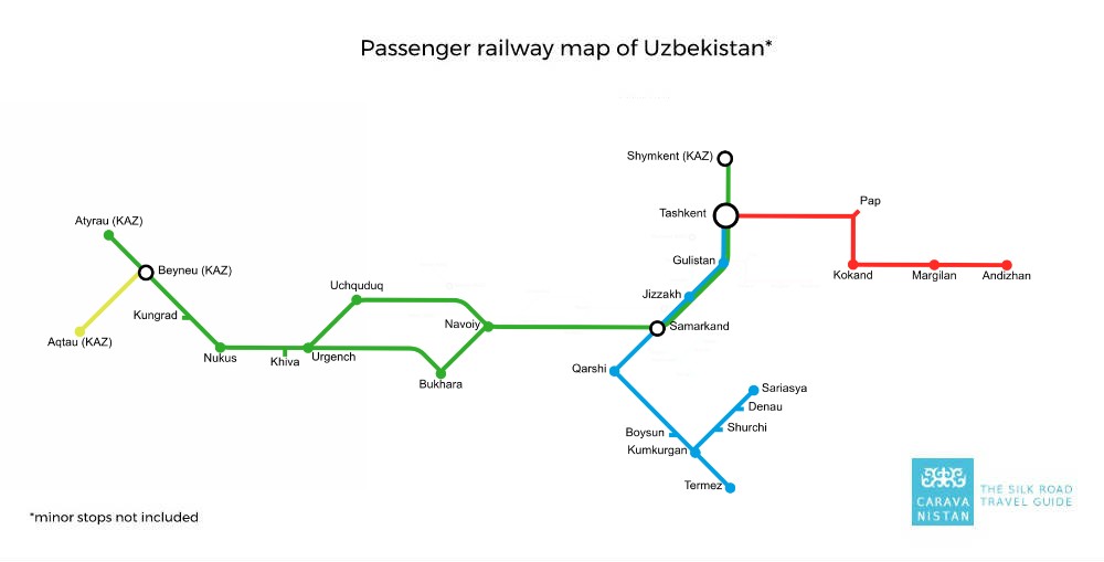 Узбекские ржд: карта, особенности