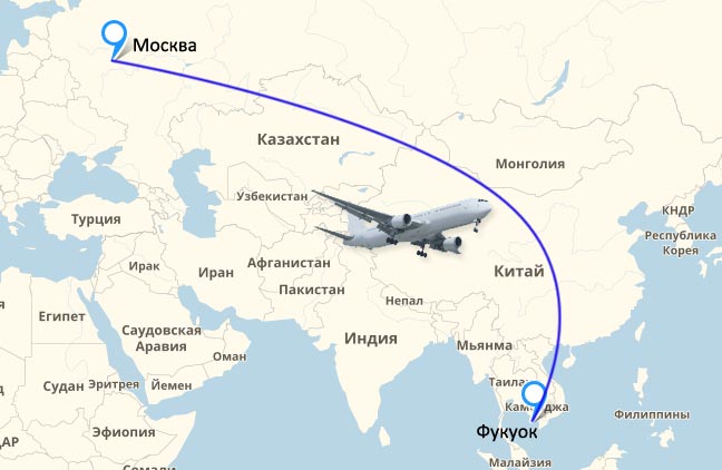 Сколько лететь до индии из москвы и других городов россии.