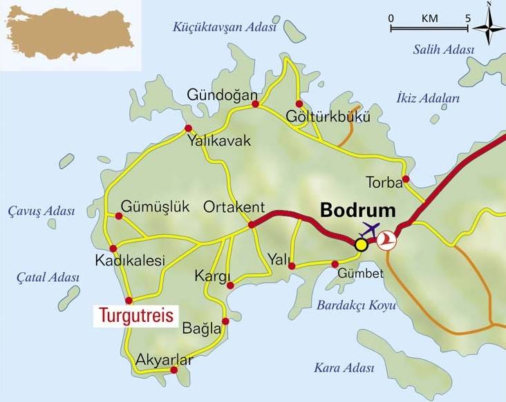 Карта бодрума и окрестностей