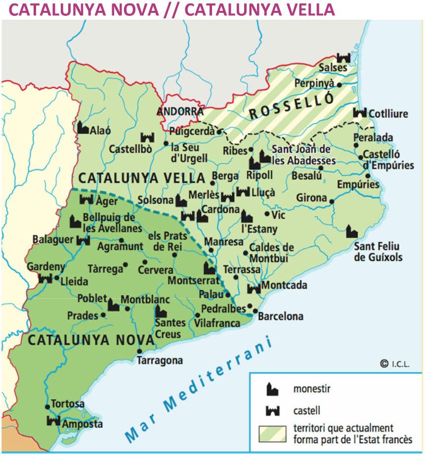 Каталония на карте испании: города в районе барселоны - курорты региона, погода и достопримечательности — barcelona realty group